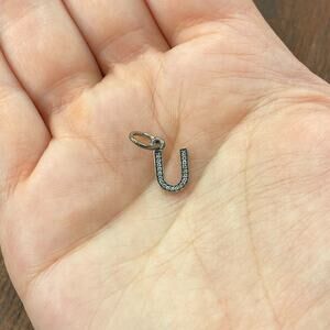 Pandora Sterling Silver Alphabet Letter U Dangle with Clear Zirconia 791333CZ